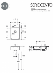 Kerasan 353701L CENTO umywalka 45X25 podwiesz. MF SX bianco