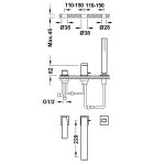 Tres Slim bateria wannowa 3-otworowa chrom 20216101 MAGAZYN/WYSYŁKA 24H
