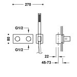Tres B-SYSTEM BATERIA TERMOSTATYCZNA PODTYNKOWA 2-DROŻNA B-SYSTEM-30735201AC