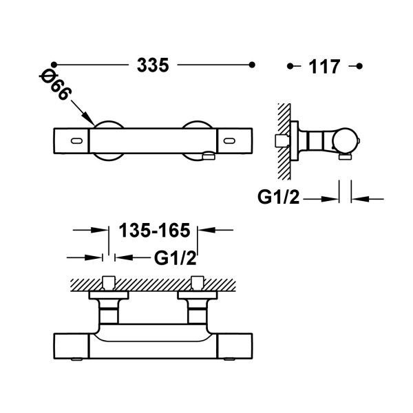  Tres OVER-WALL bateria termostatyczna 19016402AC