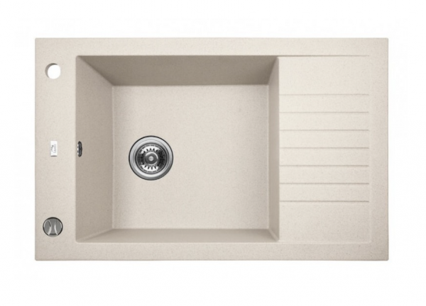 Laveo PIONIER Zlewozmywak granitowy 1-komorowy 78x50 cm beż SBR413T