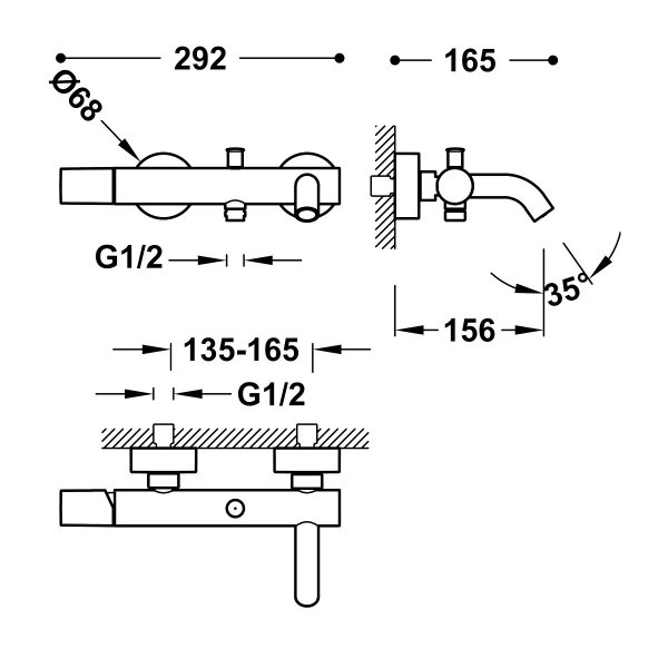 Tres Study bateria wannowa czarny brąz 26117001KMB