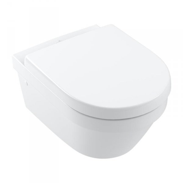 Villeroy &amp; Boch Architectura Combi-Pack Toaleta WC podwieszana 53x37 DirectFlush bez kołnierza z deską wolnoopadającą biały 4694HR01