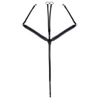 Napierśnik z wytokiem Nicky czarny trzypunktowy skórzany 