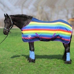 Derka polarowa Rainbow z pasami