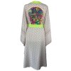 Kimono Checker Beige Colourful Skull Classic