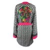 Kimono Checker Black Colorful Scull Short