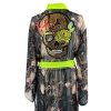 Kimono Brown Snake Gold Skull Long