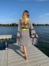 Kimono Checker Black Gold Skull Short