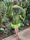 Kimono Yellow Panther Fringe