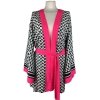 Kimono Checker Black Colorful Scull Short