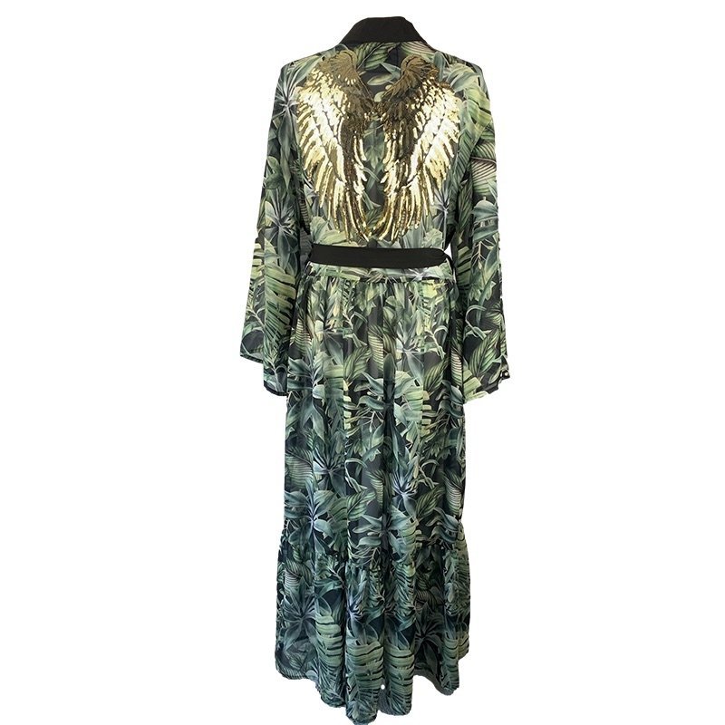 Kimono Palms Black Angel Long