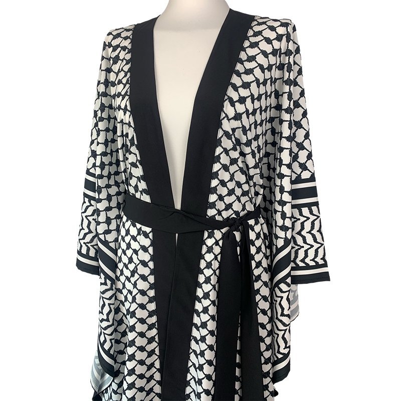 Kimono Checker Black Colourful Skull Classic