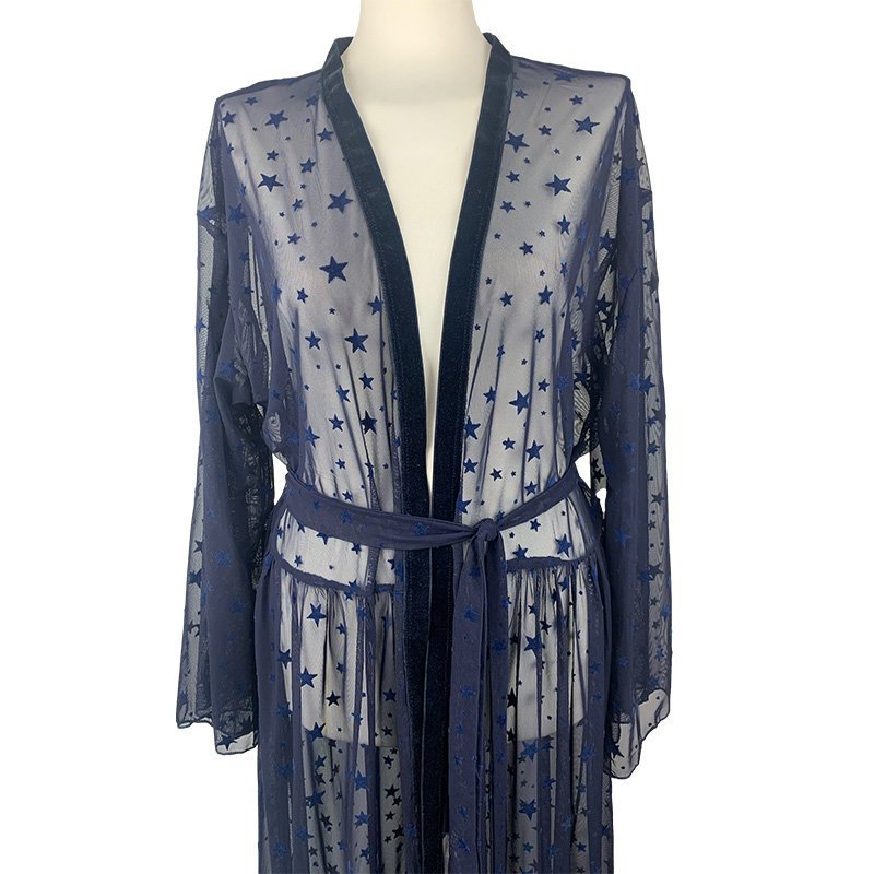 Kimono Blue Stars Black Angel