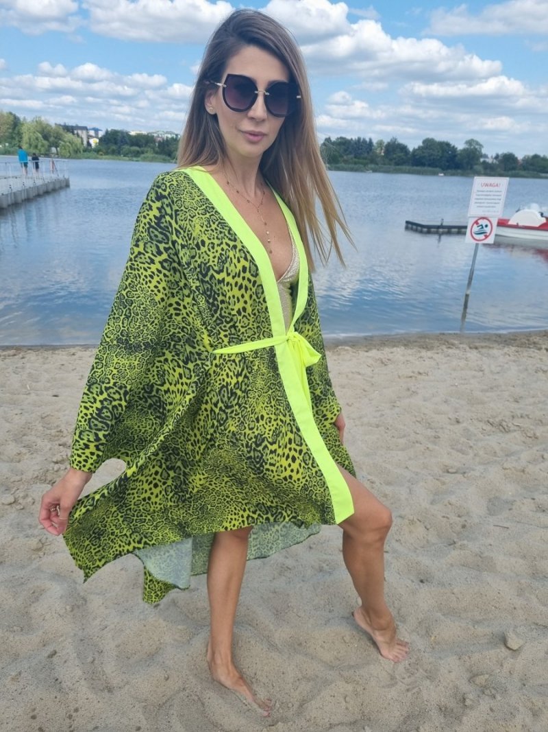 Kimono Neon Panther Gold Skull
