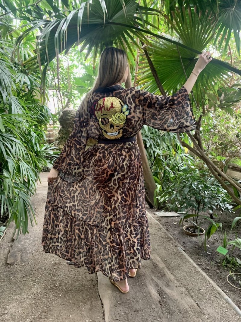 Kimono Safari Gold Skull Long