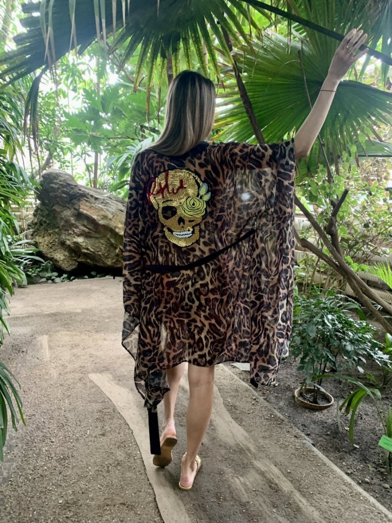Kimono Safari Gold Skull Short