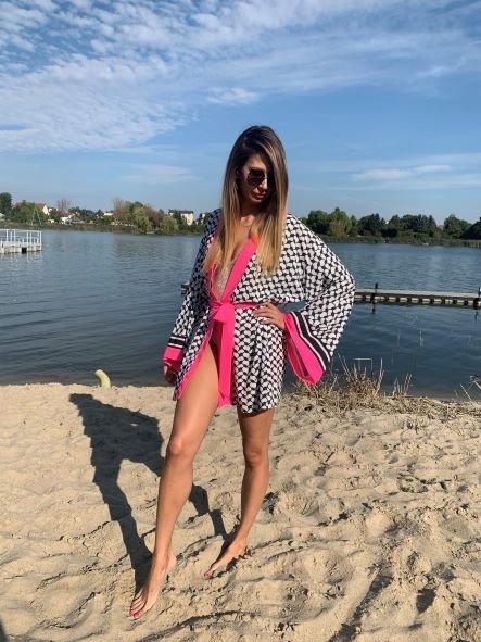 Kimono Checker Black Colorful Scull Short