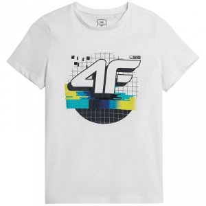 Koszulka dla chłopca 4F biała HJZ21 JTSM003 10S