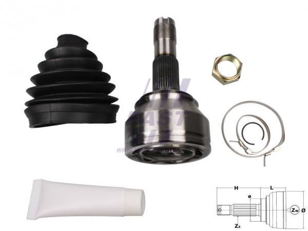 GLEICHLAUFGELENK FIAT DUCATO 06> AUßEN 15/17Q LOCK MIDDLE