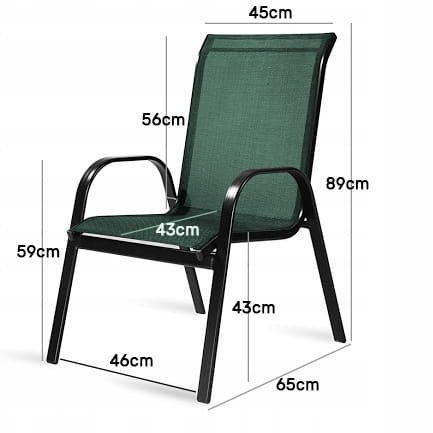 Zestaw krzeseł ogrodowych krzesła tarasowe na balkon metalowe 4 sztuki - Zielone