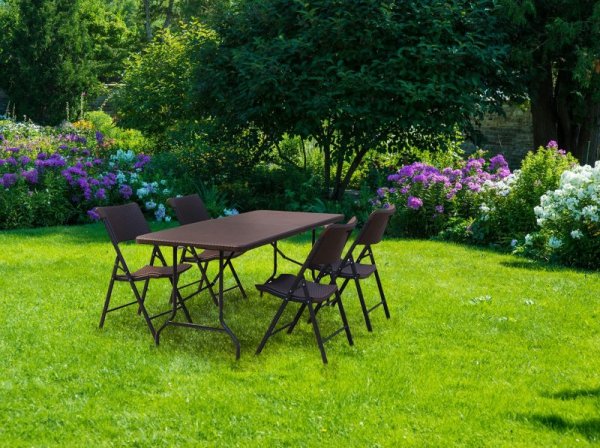 Stół cateringowy bankietowy ogrodowy 180cm ratan