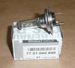 Original  Ampoule H7 12V 55W Renault Clio II, III, IV, Express Van, Fluence, Kadjar, Koleos, Laguna III, Master II, III, Mégane 