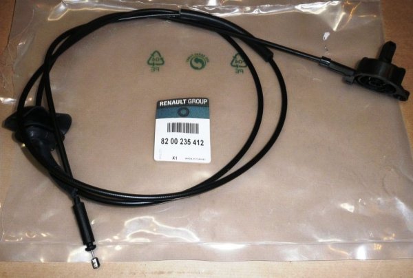 Câble de verrouillage capot moteur d'origine avant pour RENAULT KANGOO / CLIO II , 8200235412