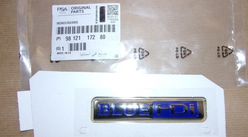 Emblème Peugeot 2008 BlueHDi, 9812117280, 9812117280, 