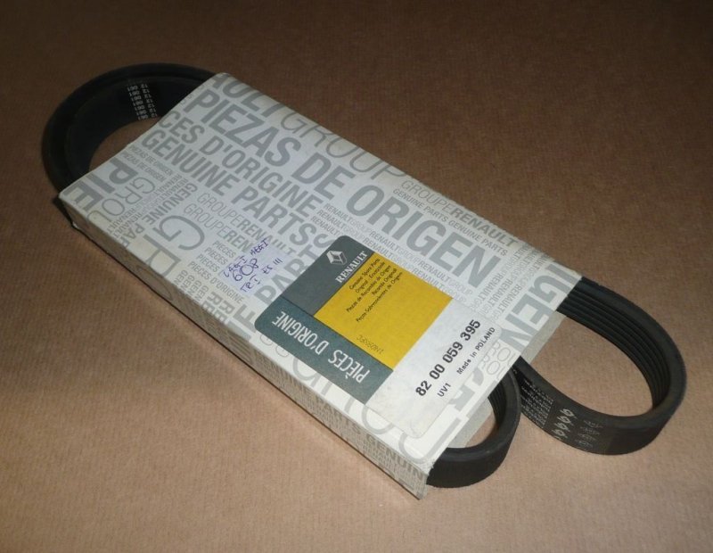 Original  Courroie trapézoïdale 6pk1138 Renault Clio I,II,Laguna Renault Laguna II,Kangoo,Megane I,II,III,Scenic I,II,III,Espace III,IV,Master II,Trafic II,19,21,Express,Rapid , 8200059395