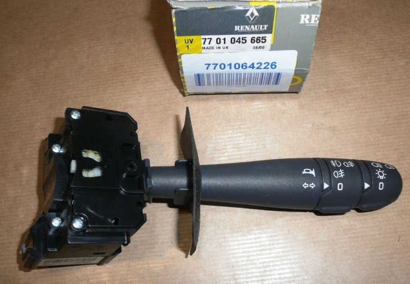 Original  Commutateur de lumières Renault Clio II, Thalia après lifting sans klaxon ,  7701064226