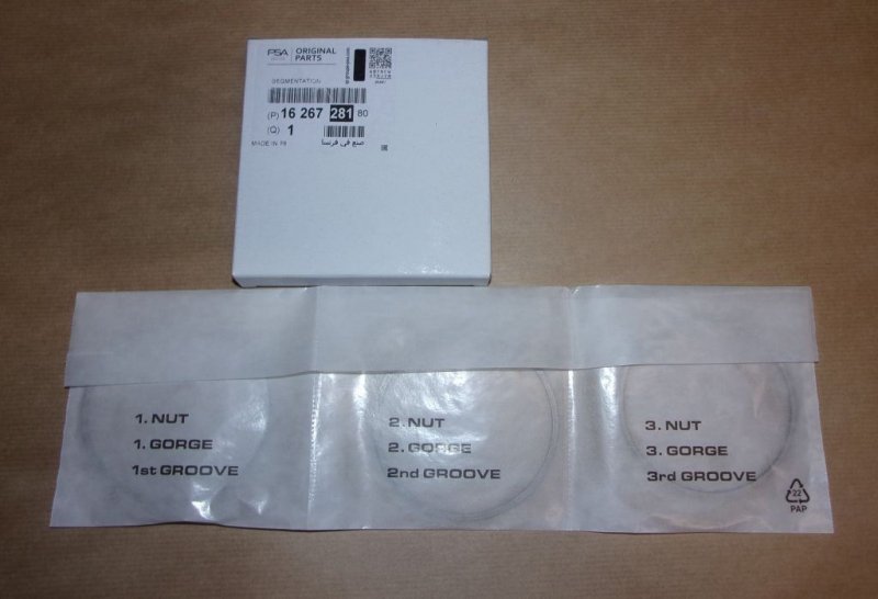 Segments de piston Citroën C1, C3, Peugeot 1.2VTI C C3 AIRCROSS, C4 CACTUS, C-ÉLYSÉE, DS3, P 2008, 208, 301, 308 1.2THP 3 pièces  ,  1626728180