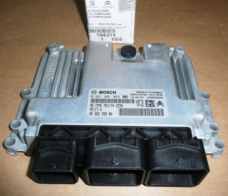 Module de commande d'injection ECU Peugeot 207 Break, 1943.YK, 1943YK