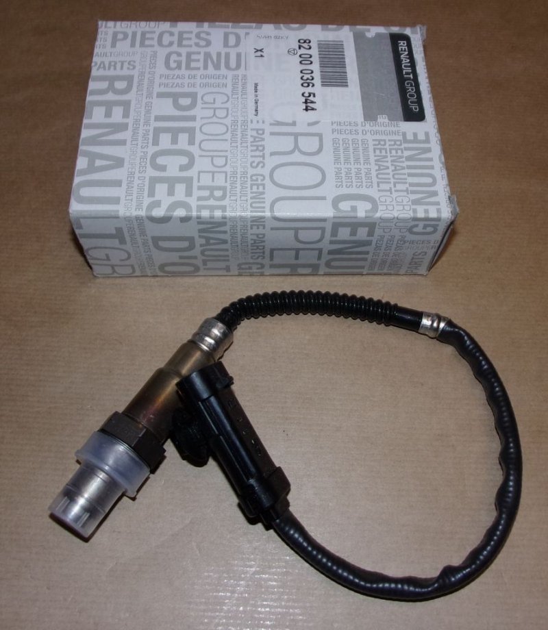 Original  Sonde lambda Renault Megane II, Trafic II 2.0 sonde diagnostique après le catalyseur l-490mm prise noire , 8200036544