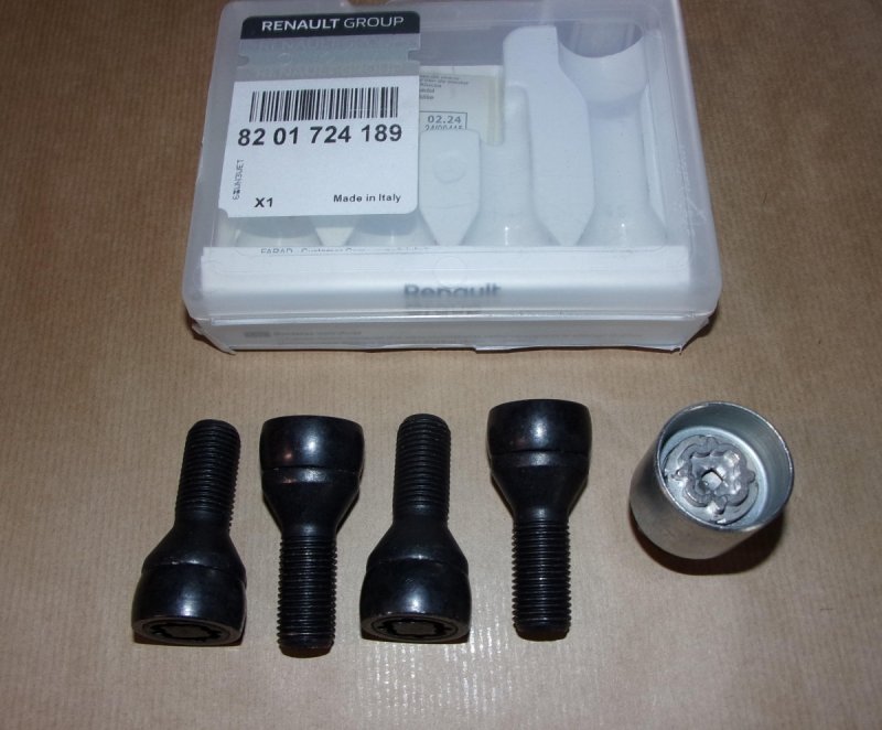 Original  Boulons de roue Renault kit antivol Austral, Espace V, VI , 8201724189