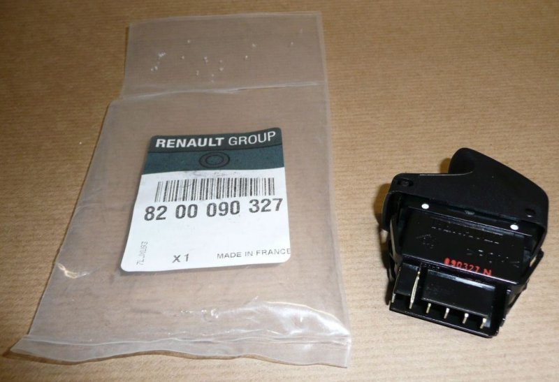 Original  Bouton de levage/abaissement des vitres Renault Kangoo 6 broches , 8200090327