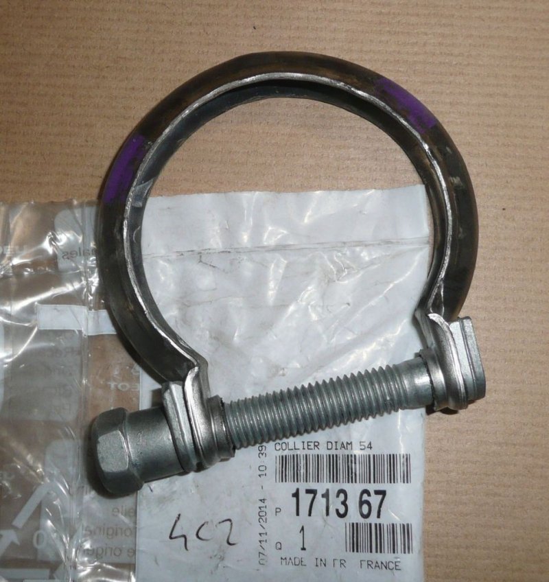 Collier de tuyau d'échappement PSA 54mm, 1713.67, 171367