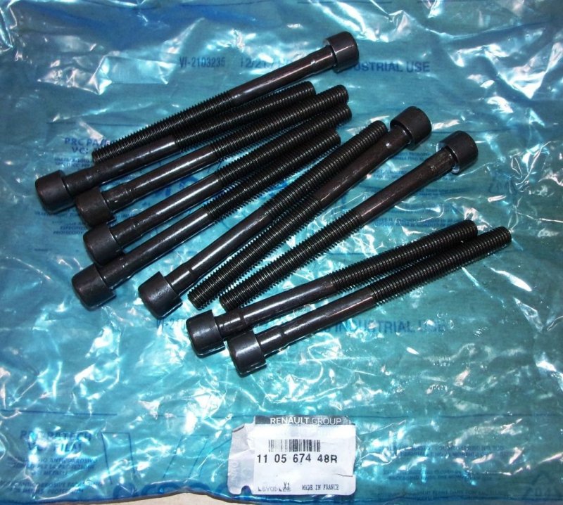 Ensemble de vis de culasse d'origine Renault 0.9, 1.2 TCE, 110567448R, 110567448R