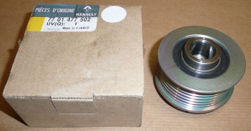 Original  Poulie d'alternateur R 61 mm Clio, Kangoo Master II, Megane I, II Scenic I, II Safrane, Trafic II Laguna I, II , 7701477502