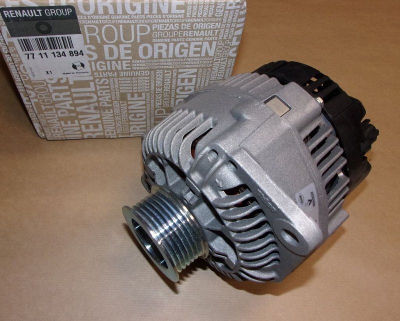 Original  Alternateur Renault Fluence, Master II 1.9DCI, Avantime, Captur, Clio I, II, III, Espace III, IV, Kangoo, Laguna I, II, III, Mégane I, II, III, Scénic I, II, Trafic II, Vel Satis, Dacia Duster I, II, Sandero II , 7711134894