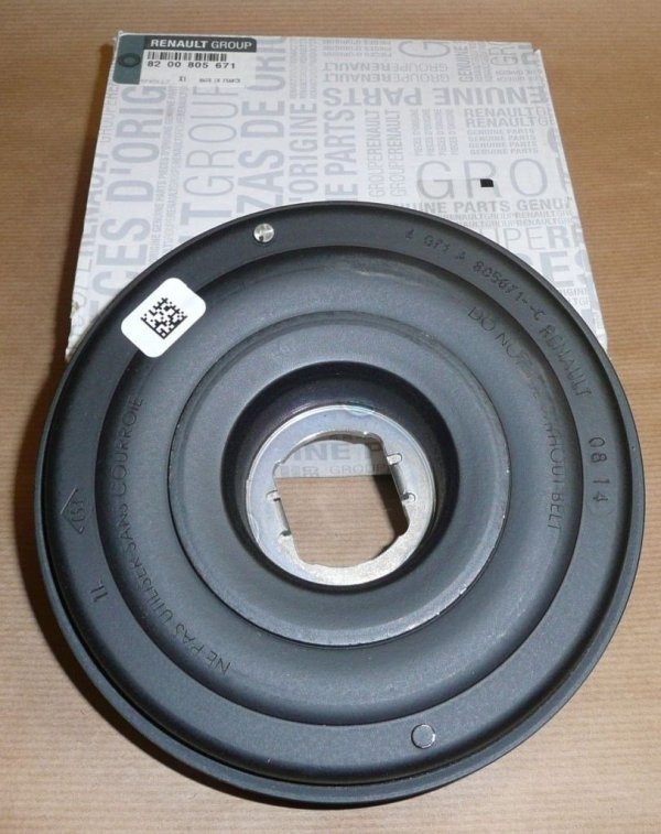 Poulie de vilebrequin d'origine Renault Master 2.3 dci 10- 7pk , 1230300q2a , 8200805671