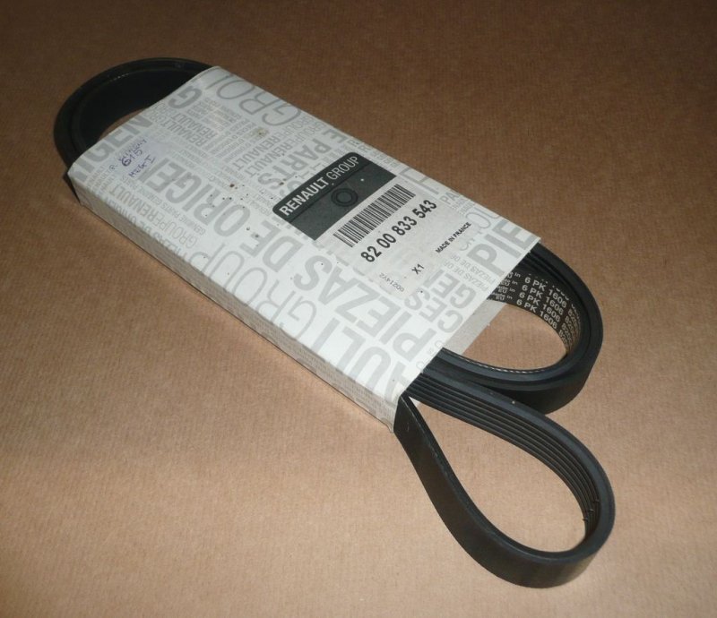 Original  Courroie trapézoïdale 6PK1605 Renault Laguna I, II 1.9DCI Renault Clio II, Renault Espace III, IV, Renault Kangoo, Renault Master II, Renault Trafic II, Renault Mégane I, II, III, Renault Scénic I, II, III 2.0 16V , 8200833543