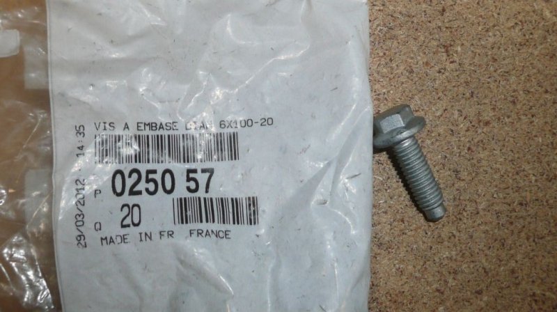 Boulon de carter/glissière de chien, 0250.57, 025057