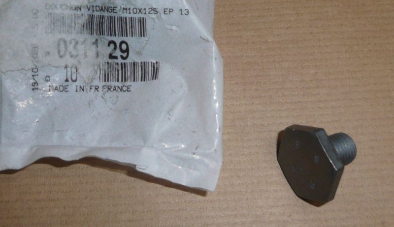 Bouchon de carter d'huile Citroën, Peugeot DW8 10x125, 0311.29, 031129