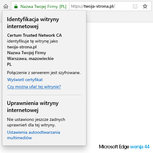 Odnowienie Certyfikatu CERTUM Premium EV SSL