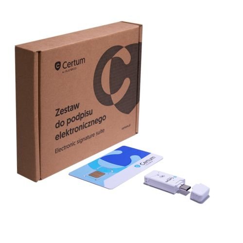 Podpis elektroniczny z kartą i czytnikiem Certum Mini ważny 1 rok