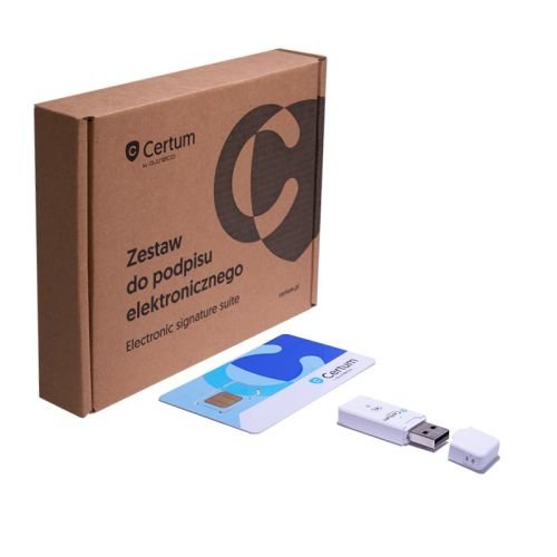 Podpis elektroniczny z kartą i czytnikiem Certum Mini ważny 2 lata
