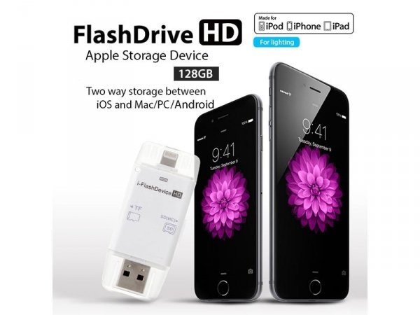 Pamięć FlashDrive do iPhone 5 SE 6 7 Plus 128GB SD Reader