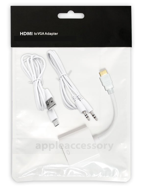 Adapter HDMI do VGA D-SUB Przejściowka Konwerter +Audio MacBook