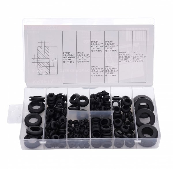Przelotki gumowe 180szt. KD10485